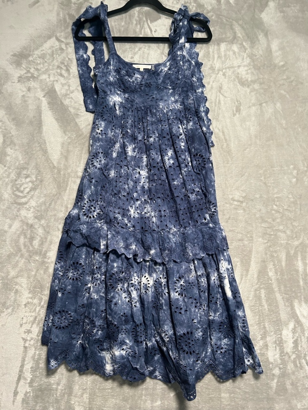 LoveShackFancy Antonella Midi Tie Dye Dress Women’s 00 Blue